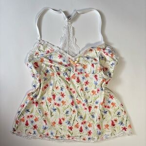 Laura Ashley Multicolor Floral Camisole with Lace